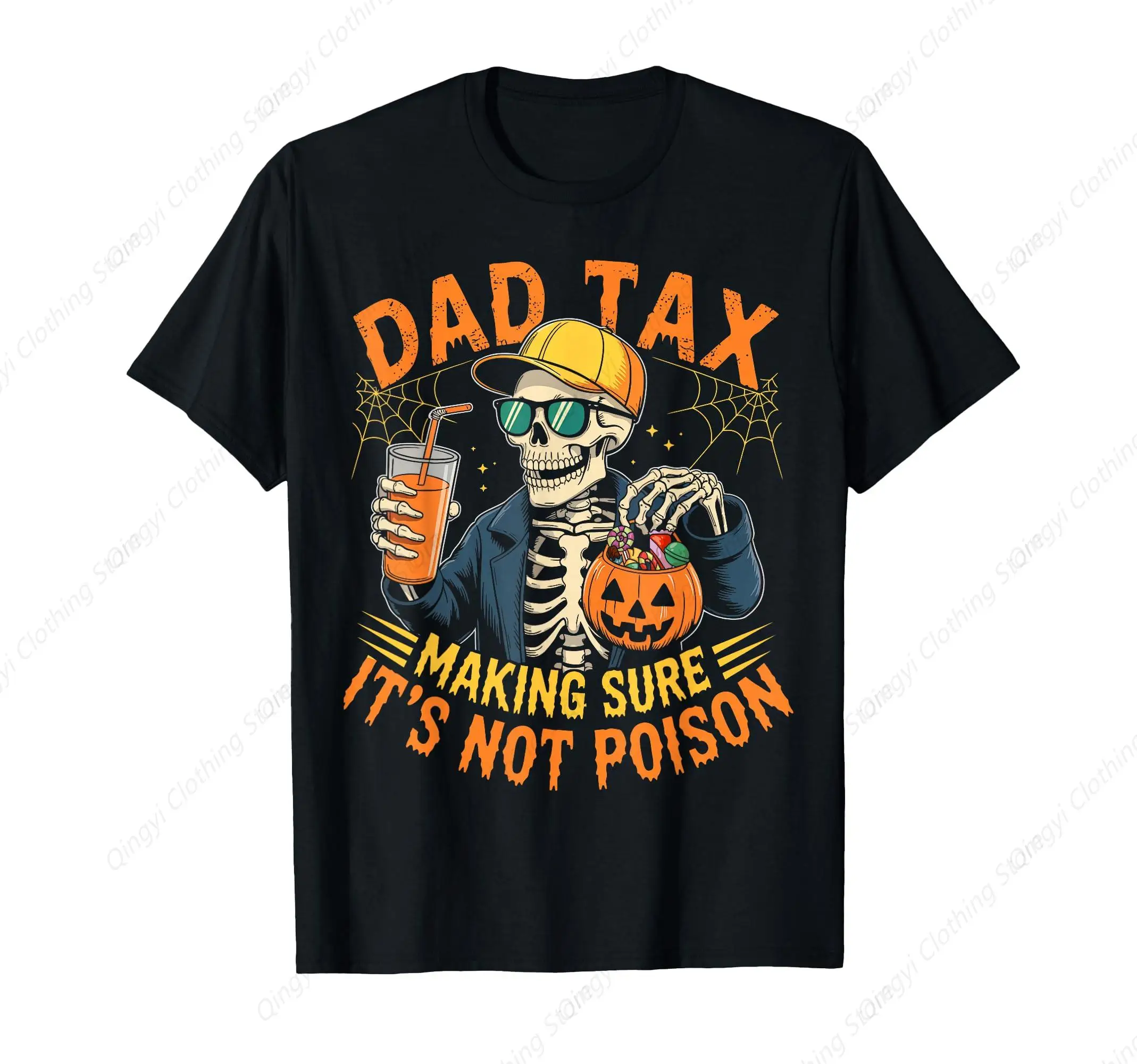 

Dad Tax Halloween Pumpkin Candy Funny Skull Men Dad Joke T-Shirt