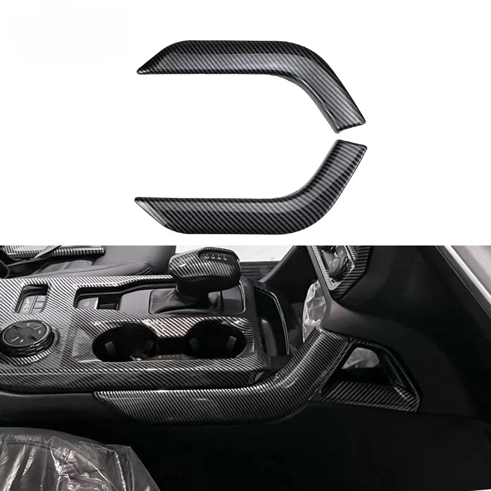 Center Console Line Gear Shift Decorative Trim Sticker for Ford Ranger Everest Raptor 2023 2024 Carbon Fiber Interior Accessorie
