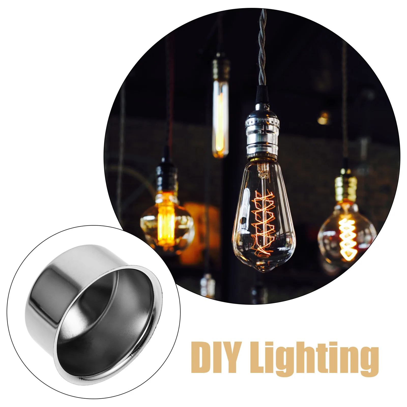 

Round Lamp Finial Base Iron Pendant Light Fixture Cup for Vintage DIY Lamp Decoration Simple Elegant Lampshade Finial Light