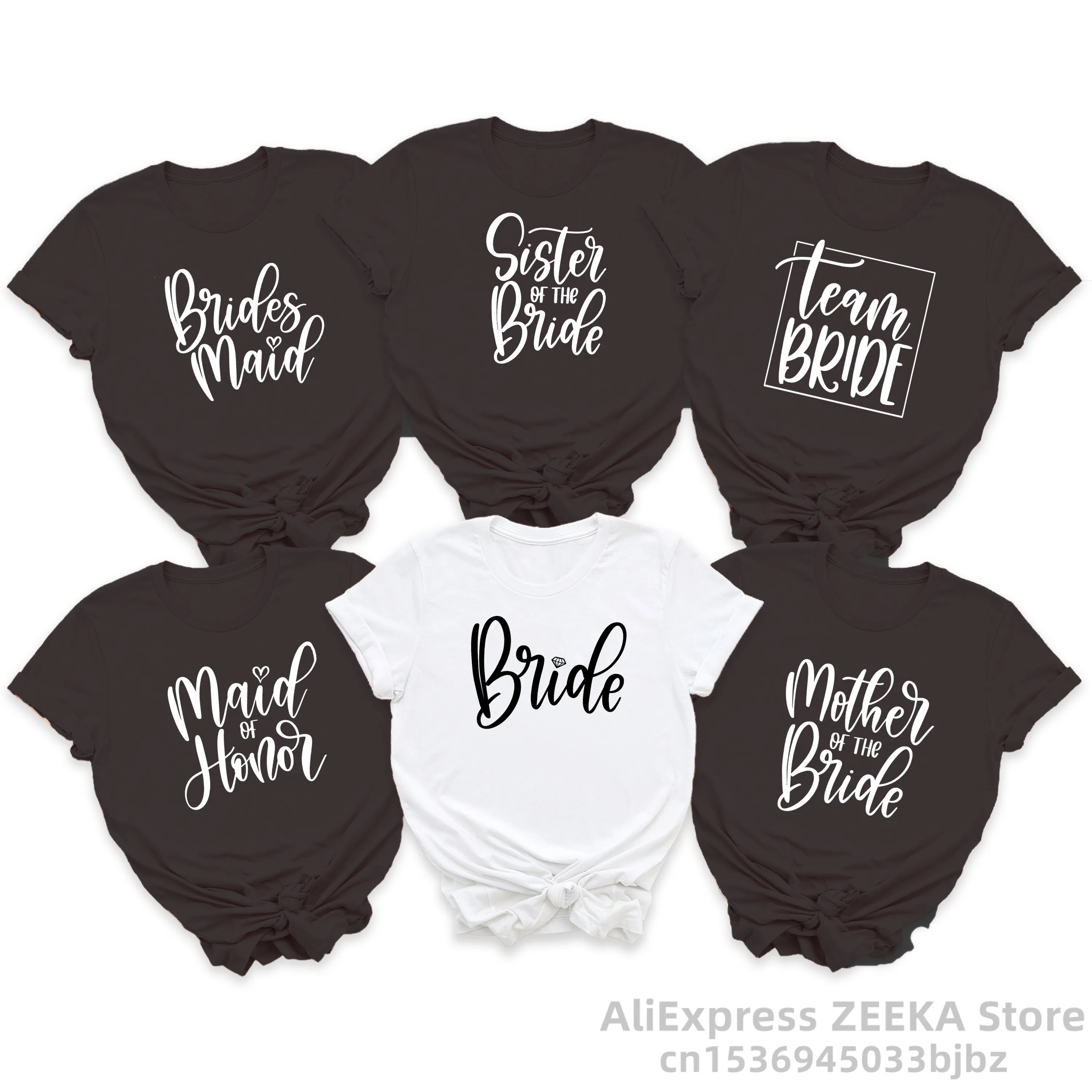 

Maid of Honor Women Hen Party Bachelorette Team Bride T-shirt Summer EVJF 2022 Bridal Wedding Short Sleeve Tee Shirt