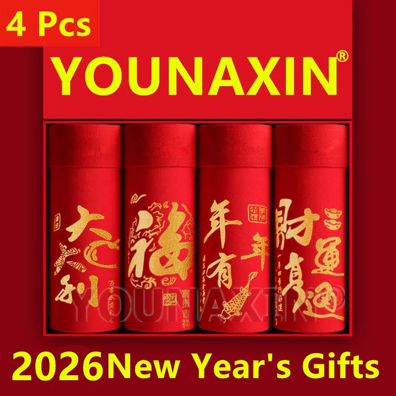 

4 упаковки красных мужских боксеров, хлопковое нижнее белье больших размеров, трусики Lucky, трусы L, XL, 2XL, 3XL, 4XL, 5XL, 6XL, 2025, новогодние подарки