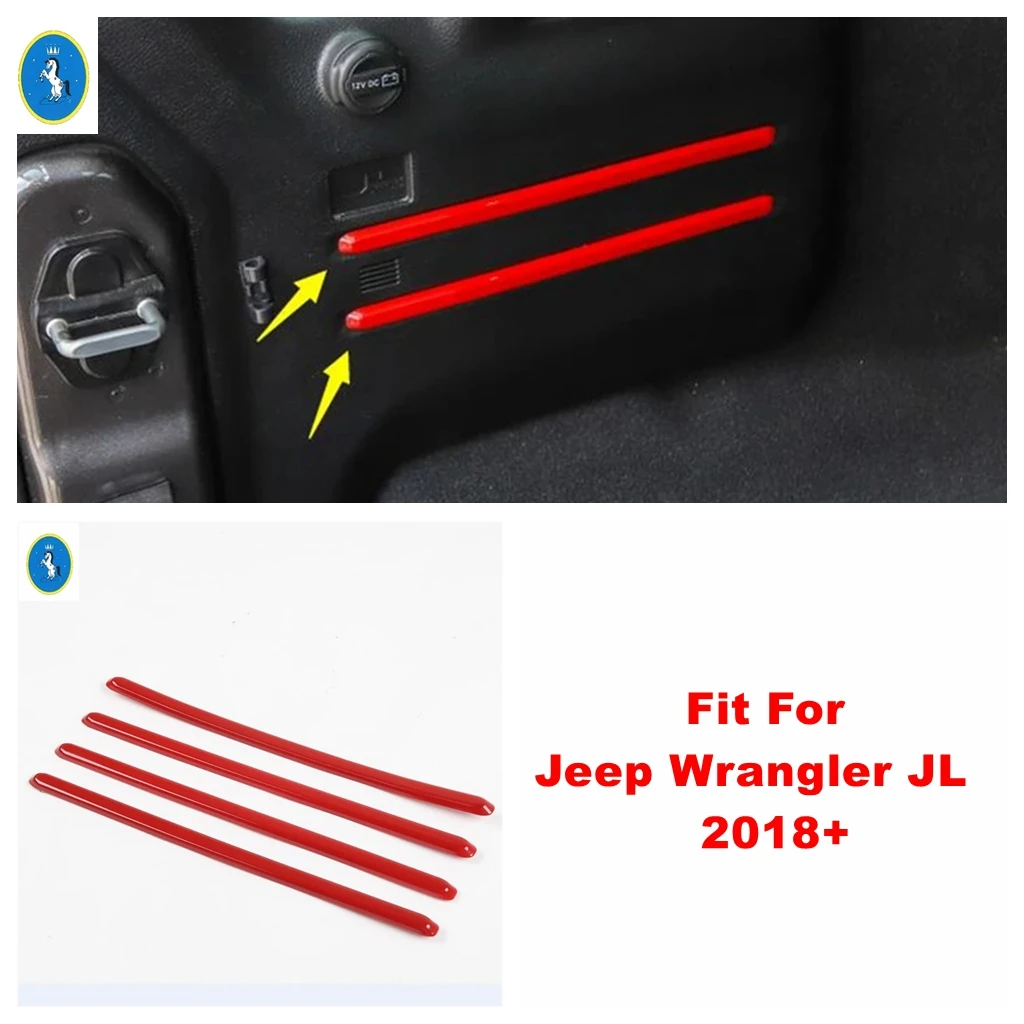 

ABS Car Rear Trunk Tail Tailgate Box Decor Stripes Cover Trim For Jeep Wrangler JL 2018 - 2022 Interior Refit Kit Accessories