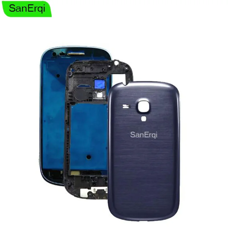 SanErqi Full Housing For Samsung Galaxy S3 mini GT-i8190 i8190 Front Frame + Middle Frame + Battery Cover Repair Parts