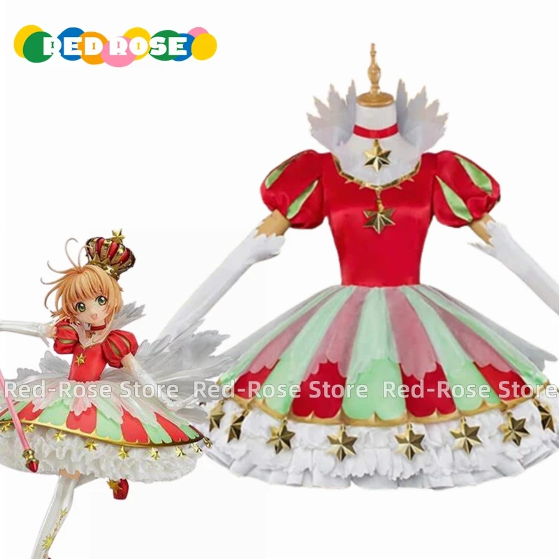 Anime Cardcaptor Sakura 20th Anniversary Sakura Kinomoto Cosplay Costume Halloween Christmas Custom size Any Size Wig