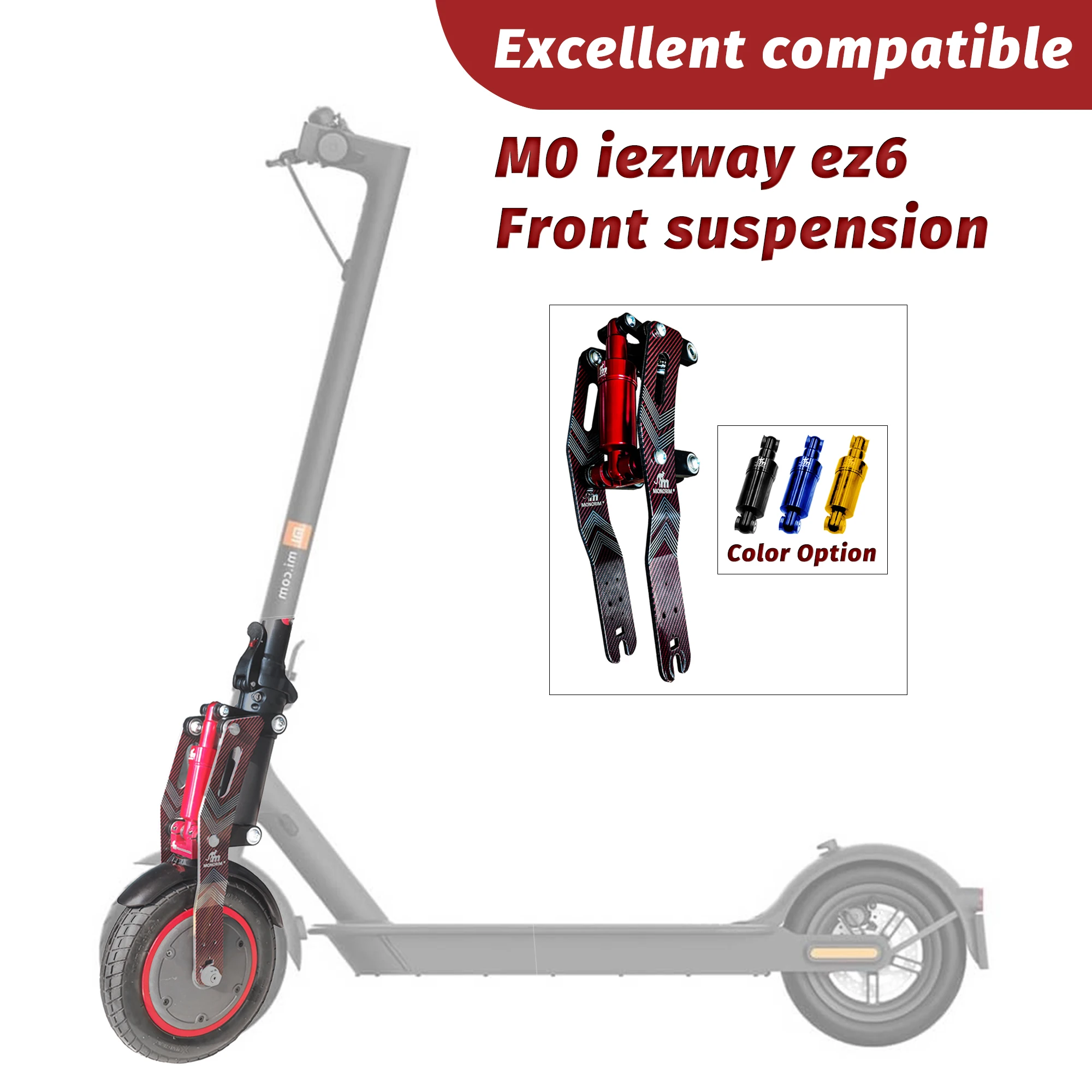 

Monorim Front Suspension Kit V5.0-IE for iezway ez6: Enhanced Suspension Upgrade for 8.5" and 10" Shock Absorbers