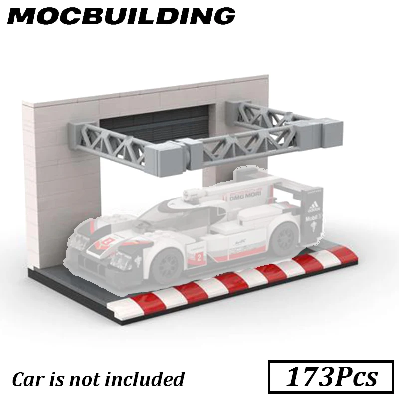 1:30 Scale Car Racing Pit Lane for Speed Champion City Car MOC Display Stand Building Blocks Brick for Racing Car Gift Christmas