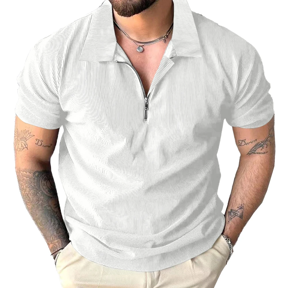 For Business Mens Casual Shirt Business T Dress Business Attire Brand New Polyester Fabric Regular Length Summer Wear