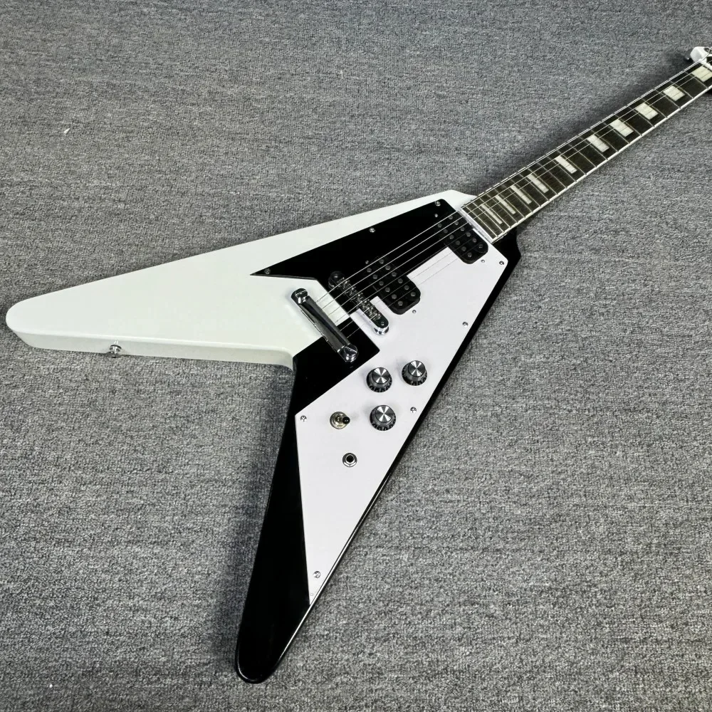 

Musical InstrumentsHigh Sound Quality Black-white Flying-V Work Fine Feel Comfortable Guitar Rosewood Fingerboard