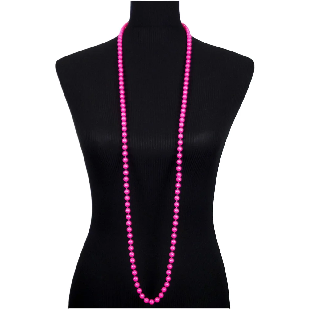 

6pcs Neon Bead Necklace For 70S 80S Party Dress Accessories Lightweight Durable Carnival Hen Night Costume 80S Party Accessories