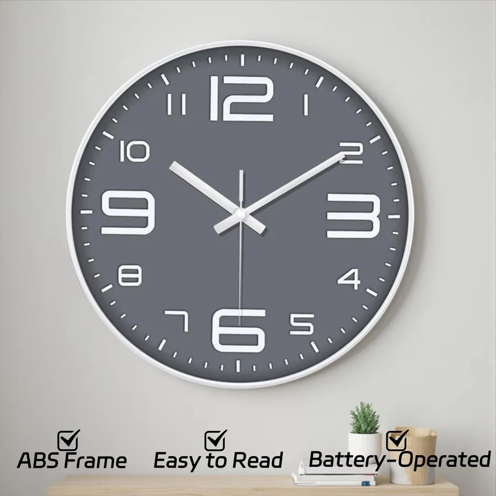 12 Inch Round Quartz Wall Clock 3D Cubic Digital Clock Easy To Read Fashion Clock For Living Room Kitchen Festival Gift