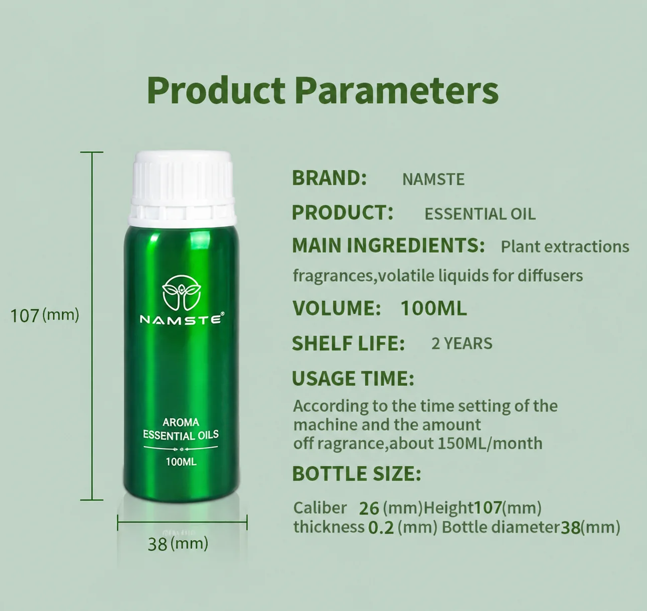Namste 100ml Perfume Hotel Scented Oils Air Freshener for Car Humidifier Aroma Diffuser Electric Aromatic Oasis Home Fragrance - view 5