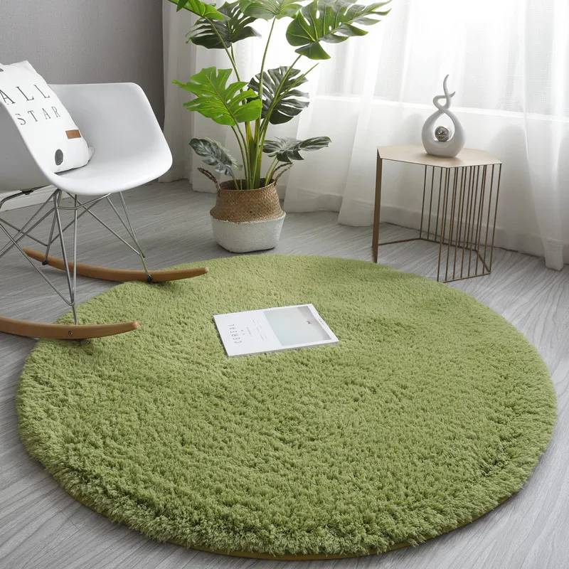 2025 Latest Nordic Fluffy Round Carpet Rugs for Bedroom Living Room Rectangle Large Size Plush Anti-slip Soft Carpet  11 Colors