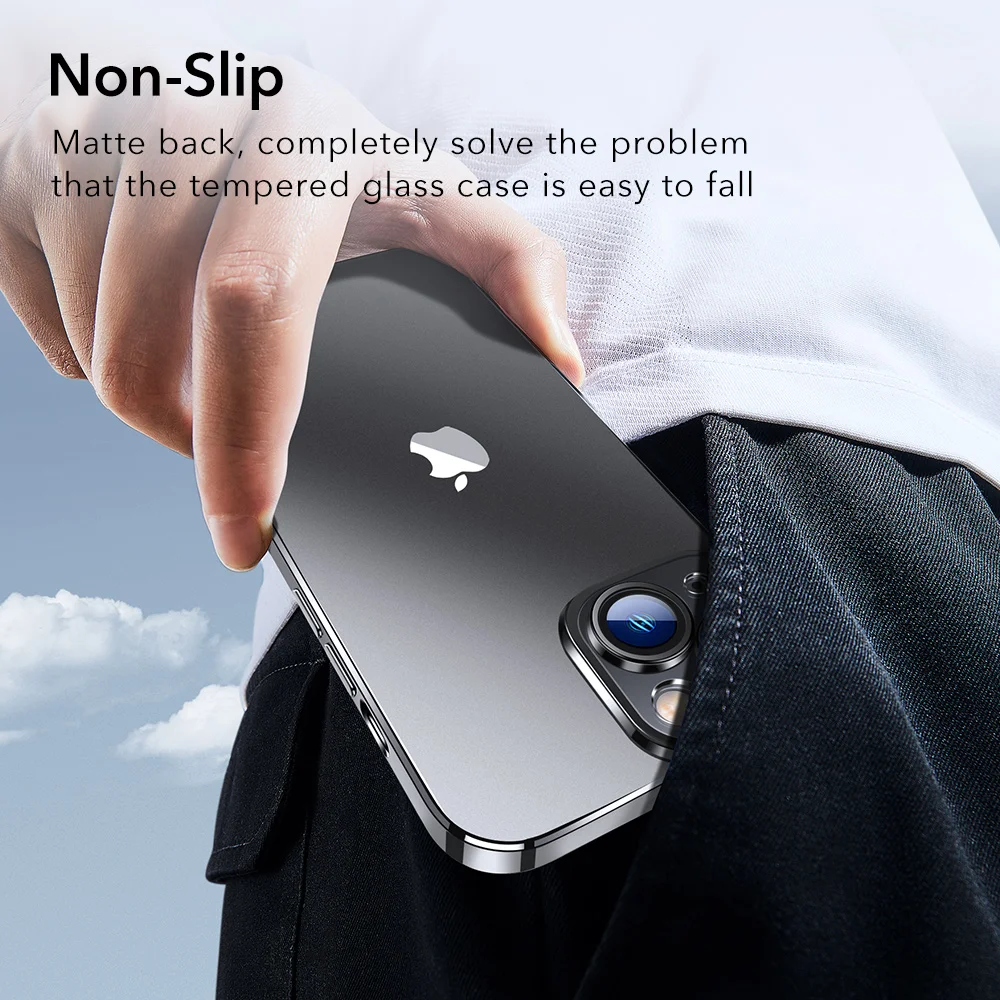 ESR Case For iPhone 14 Pro Max Tempered Glass Case for iPhone 14 Pro Full Lens Protection Cover For iPhone 14 Plus Transparent