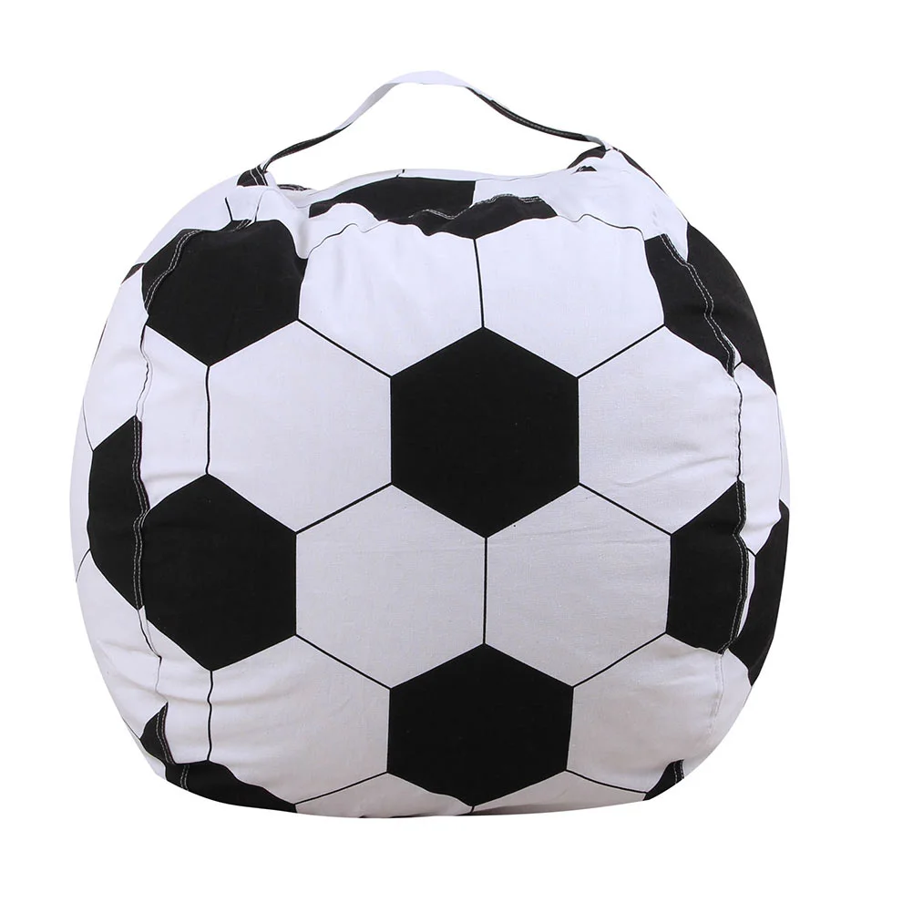 

Football Storage Bag Toddler Toys Zipper Beanbag Chair Cover for Polyester Stuffable Kids Stuffed Animal Organizing