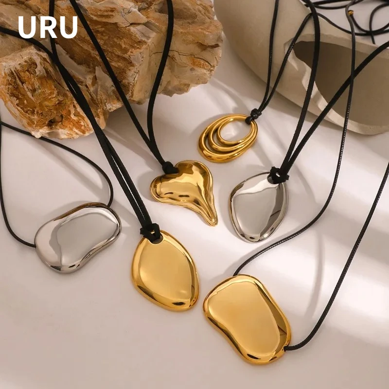 

Fashion Jewelry European and American Design Cord With Irregular Geometry Pendant Necklace For Women Party Gifts Hot Selling