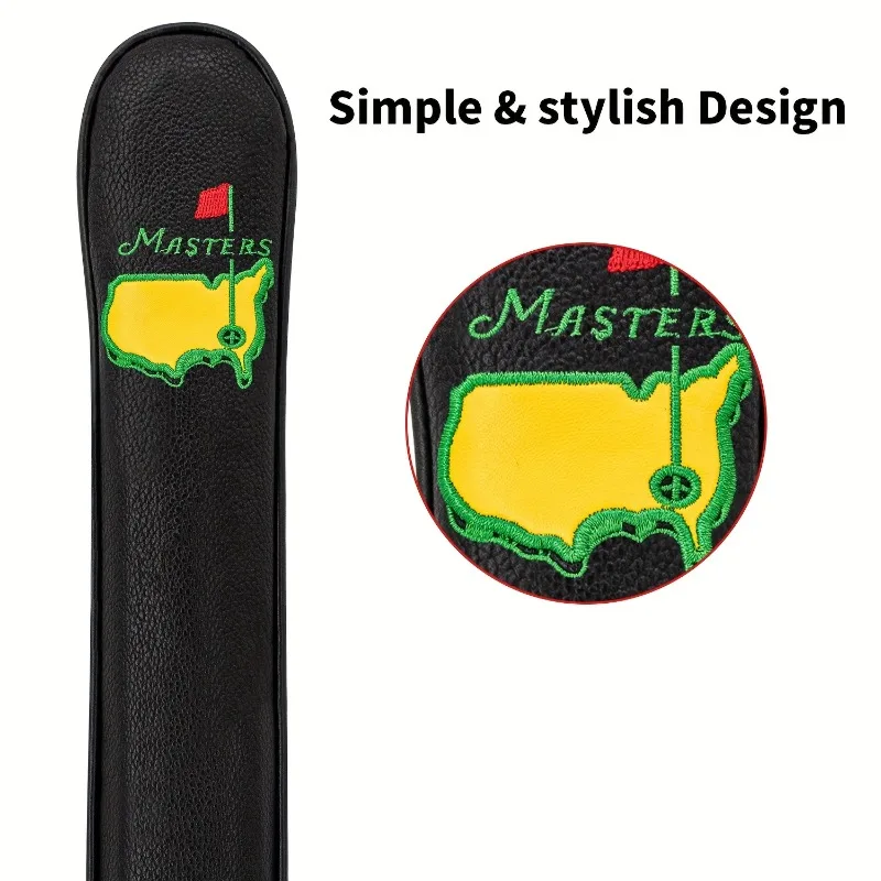 قطعة واحدة من غطاء رأس قضيب تحديد المواقع باللون الأبيض/الأسود، مجموعة تدريب التأرجح، تصميم الشعار الأخضر، ملحقات الجولف، مقاوم للغبار ومتين