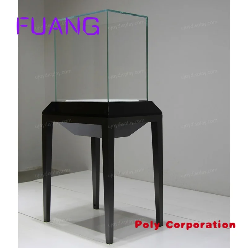 Moderne Aangepaste Zwarte Sieraden Vitrine Met Glas