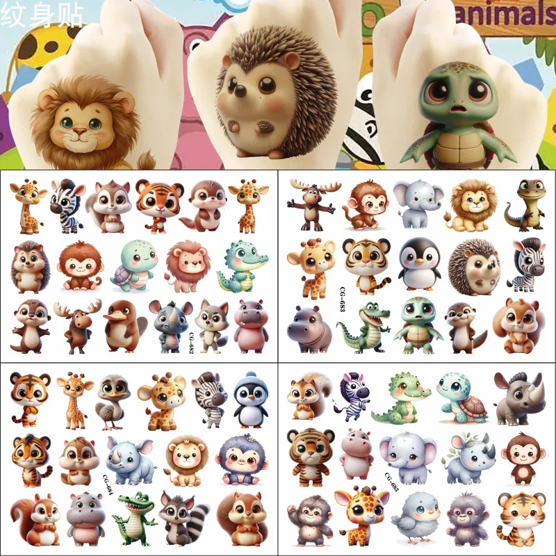 

1 шт., временная татуировка с милыми животными, каваи, жираф, обезьяна, боди-арт, татуировки, наклейки, игрушки для вечеринок, подарки