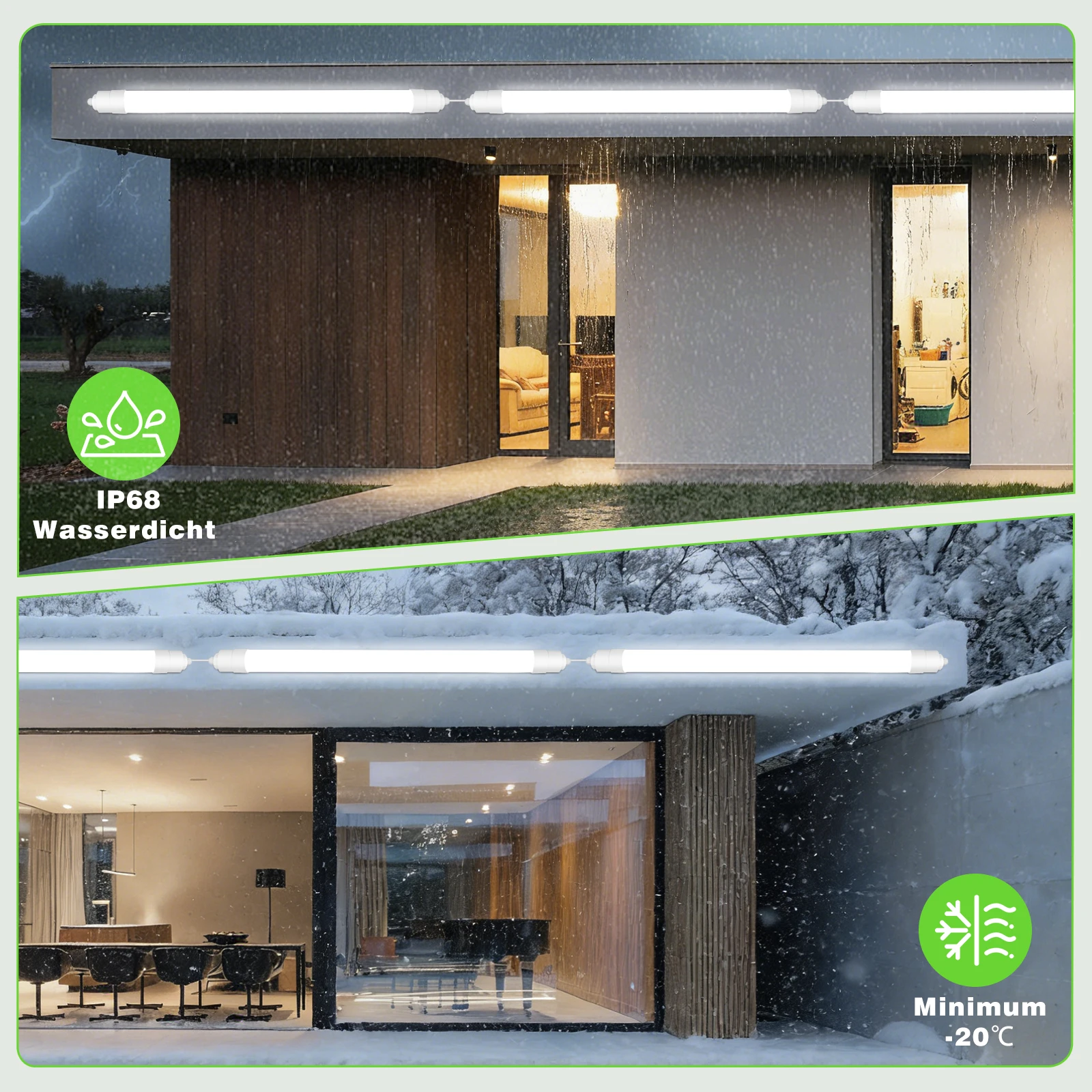 Obrázek 5: 5ks LED trubice strop lehký 120CM, ip68 36w lineární lampa 4000LM, 4000K linkable krám lehký pro autodílna dílna sklep úřad