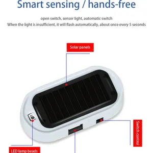 Universal Strobe Signal Security System, Flash Aviso LED Light, Lâmpada de alarme, Simulação de energia solar, Fake Anti-roubo Cuidado, Carro 10 principais vendas pisca amarok - №2