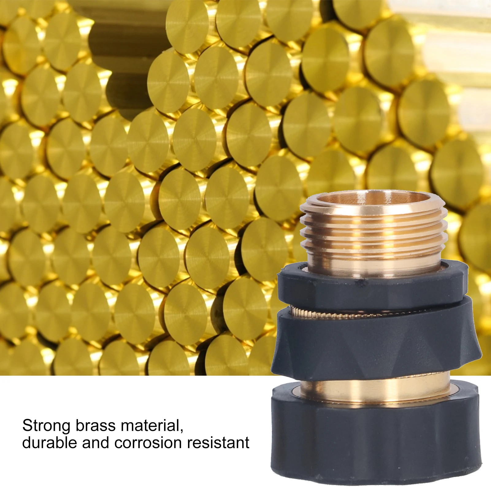 Juego de 4 conectores rápidos de manguera con juntas, accesorios adaptadores de latón a prueba de fugas para riego de jardín, conector de manguera de latón