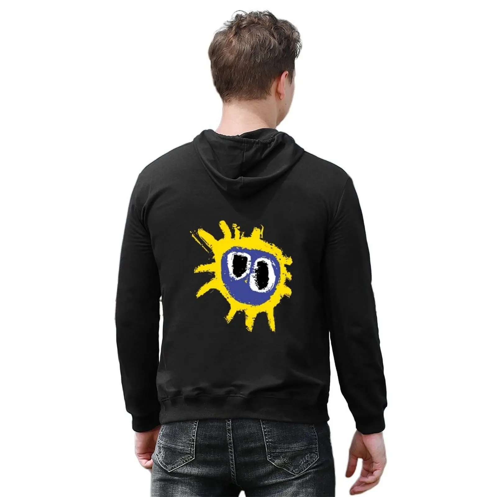 Screamadelica الأبيض هوديي الرجال ملابس الخريف سترة الرجال ملابس للرجال الرجال قميص العرق مجموعة هوديي الشارع الشهير