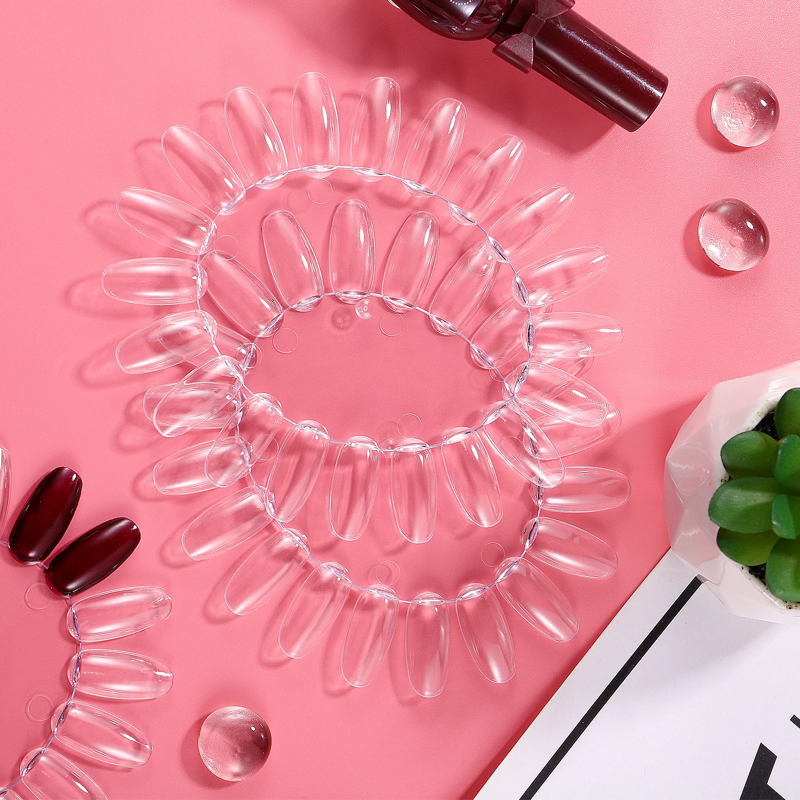

Professional Clear Nail Art Wheel Acrylic Practice Display for DIY Gel Polish Selection Nail Design Inspiration