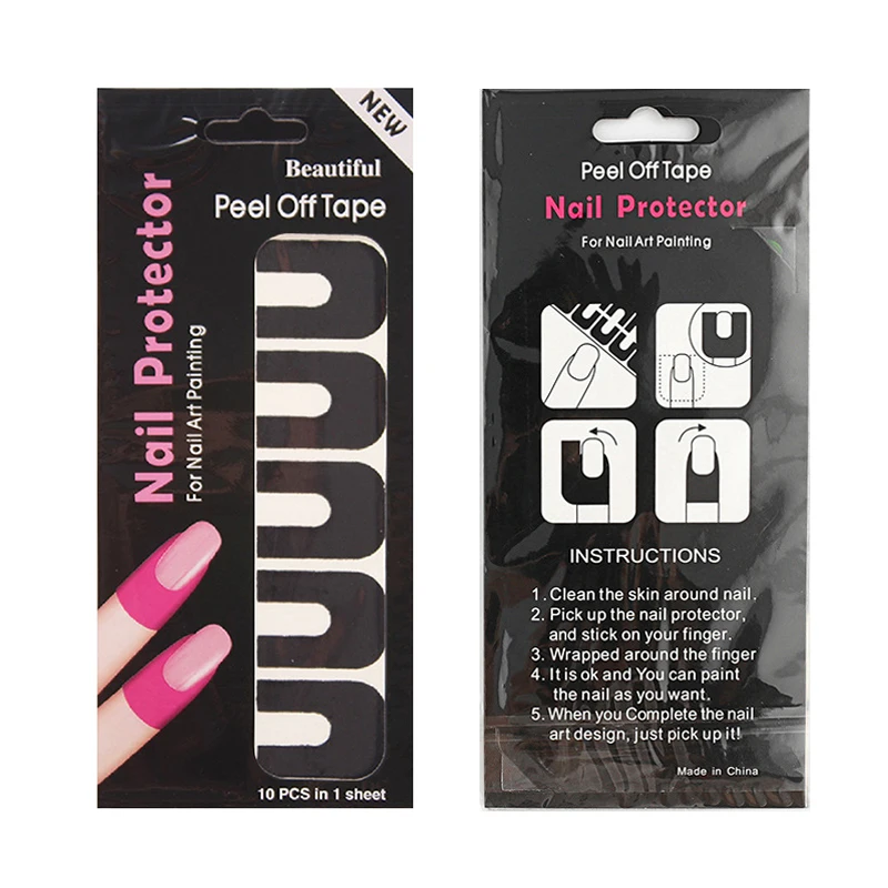 Anti-Overloop Gemakkelijk Te Verwijderen 6 Kleuren Rotzooi-Vrije Nail Art Nagelbeschermer Vingerbescherming Best Beoordeelde U-Vorm Lekkage-Proof 18*9*1Cm