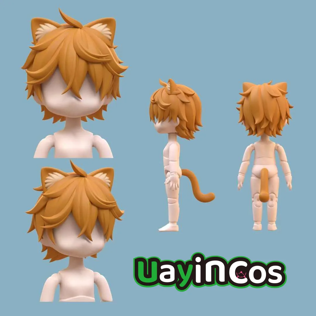 Handmade Genshin Impact Tartaglia ob11 ob22 Gsc BJD Hair Shell Tail  Detachable Faceplate Doll Accessories Game  Anime Figure To