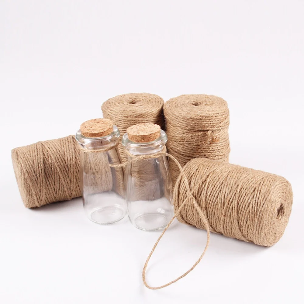 50/100/200m Natural Vintage Jute Twine DIY Crafts Gift Wrapping Gardening Wedding DecorSewing Christmas Crafts Jute Cord Thread