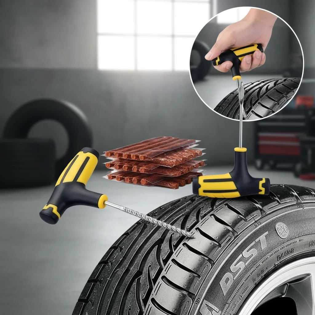 Car Motorcycle Bicycle Explosion-Proof Tire Repair Tool Set with Reinforcement 1 Set