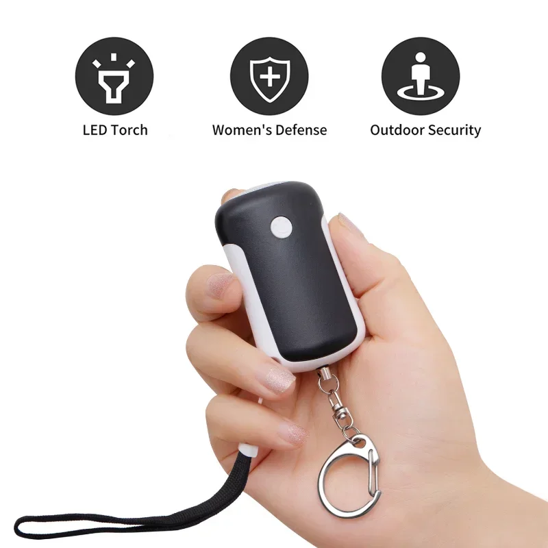 Personal Self Alarm with LED Light, Safety Alarm for Women, Rechargable Keychain, Self Defense Security Protection Alarm