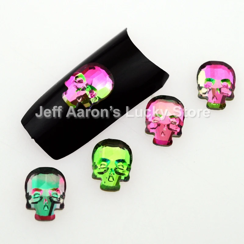 Picture 3: 5 Pieces Beauty Flat Back Skull Head 3D Nail Art Decorations Rhinestone Charm Glitter Nails Jewelry Accessoires