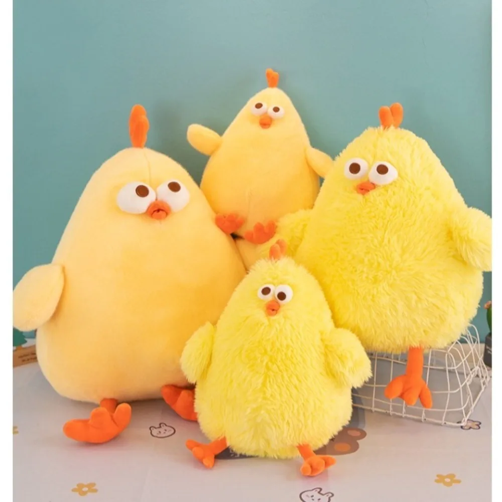 Long Hair Chicken Plush Toy Soft Stuffed Chicken Plush Pillow Fluffy Cute Plush Dundun Chicken Toy Home Decor