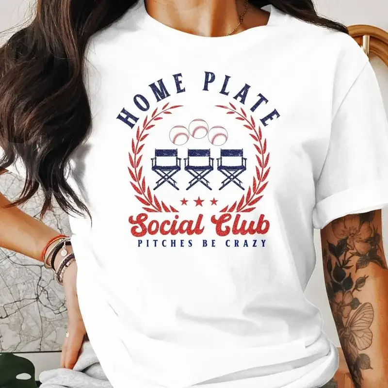 Baseball T Shirt Home Plate Social Club Pitches Be Crazy Fun 28