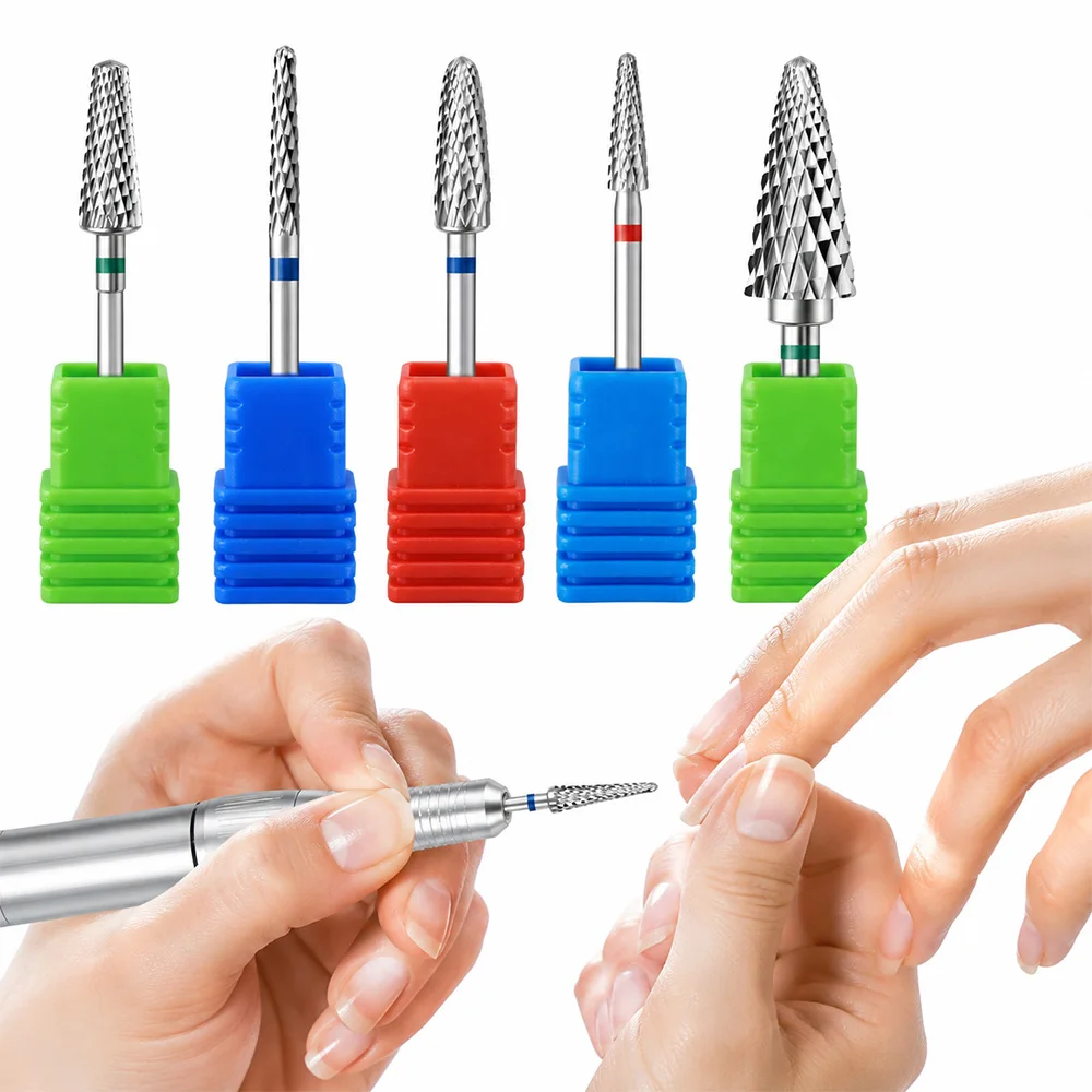 1pc Nail Drill Bit Stainless Steel Nail Drill Machine Bit For Gel Removal Polishing Tools Professional Pedicure Nail Efile Bits