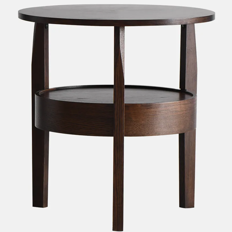 

Solid wood sofa edge, simple, living room, small round table