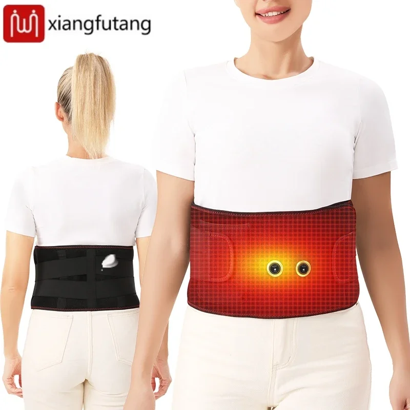 

Heated Lumbar Support Belt Waist Vibration Massager Adjustable Waist Support Brace for Lower Back Pain Relief for Men & Women