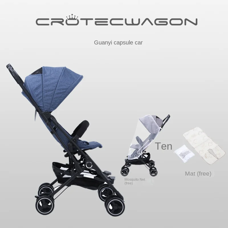 mini stroller Car Baby Handcart Lightweight, Ultra Light, Portable Folding, No Check in Station Wagon Baby