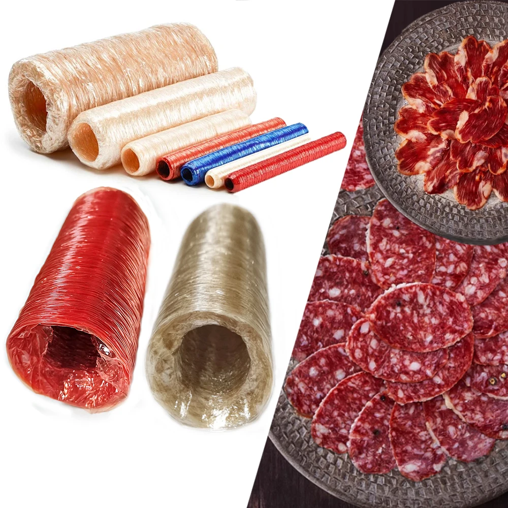 Carcasa de salchichas de celulosa de 9M-13M, diámetro de 12-56mm, herramienta de llenado de carne, carcasa de salchichas veganas, herramientas de cocina para hacer jamón