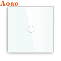 Wall touch light switch EU/UK standard Tempered Glass panel 1/2/3 gang Home No neutral wire Sensor Switch AC 110V 220V ,no logo