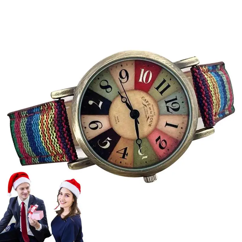 Boho Hippie Watch Ladies Watch With Multicolour Rainbow Pattern Quirky Boho Hippie Watch Gifts For Her Women Girl Bohemian