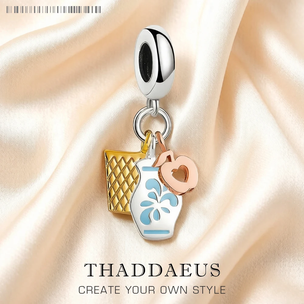 Frankfurt Jug Pendant Charm For Men Women Spring 925 Sterling Silver Trendy Lucky Fashion Jewelry