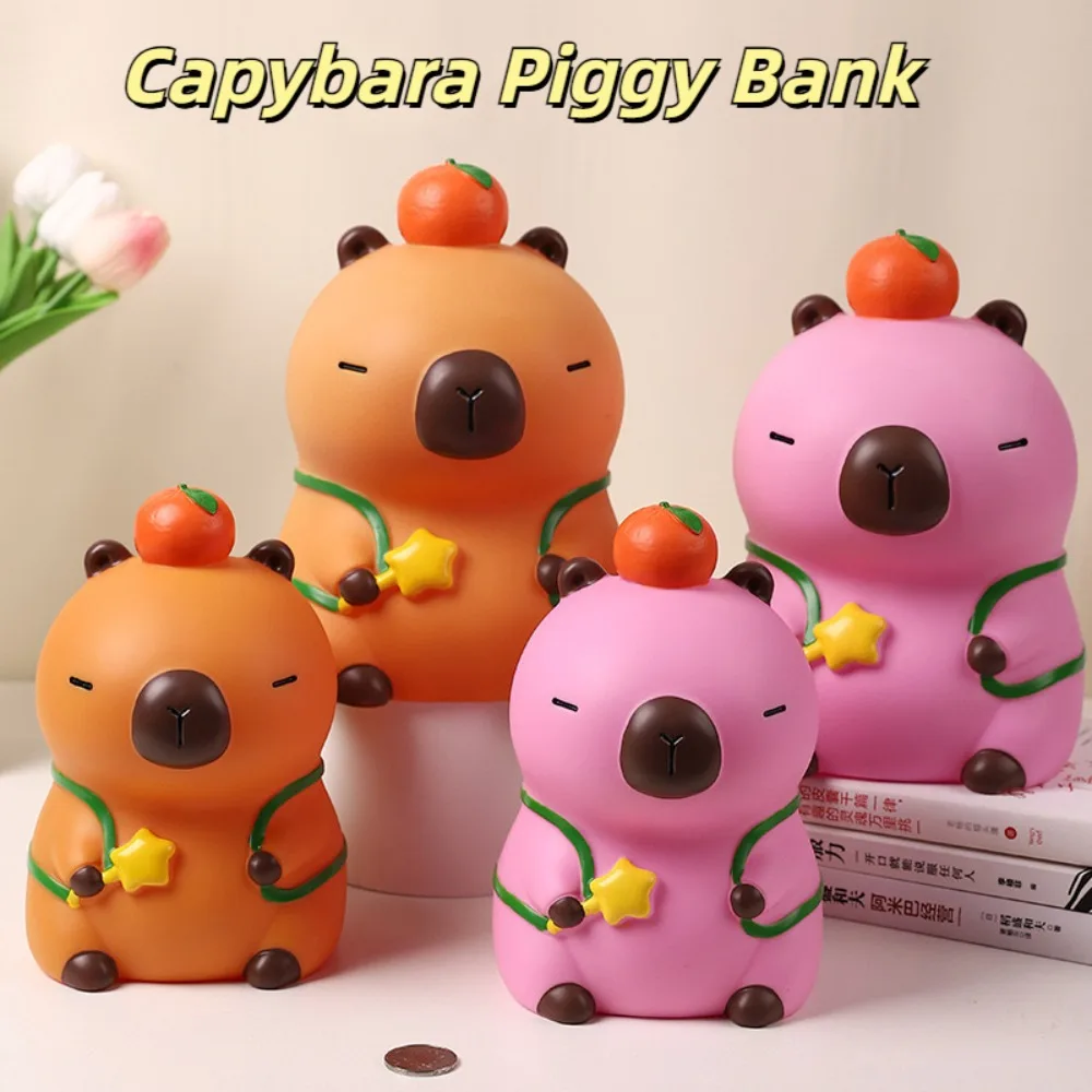 Capybara 저금통 대용량 장식 저금통, 만화 모형, Capybara 어린이 보관함