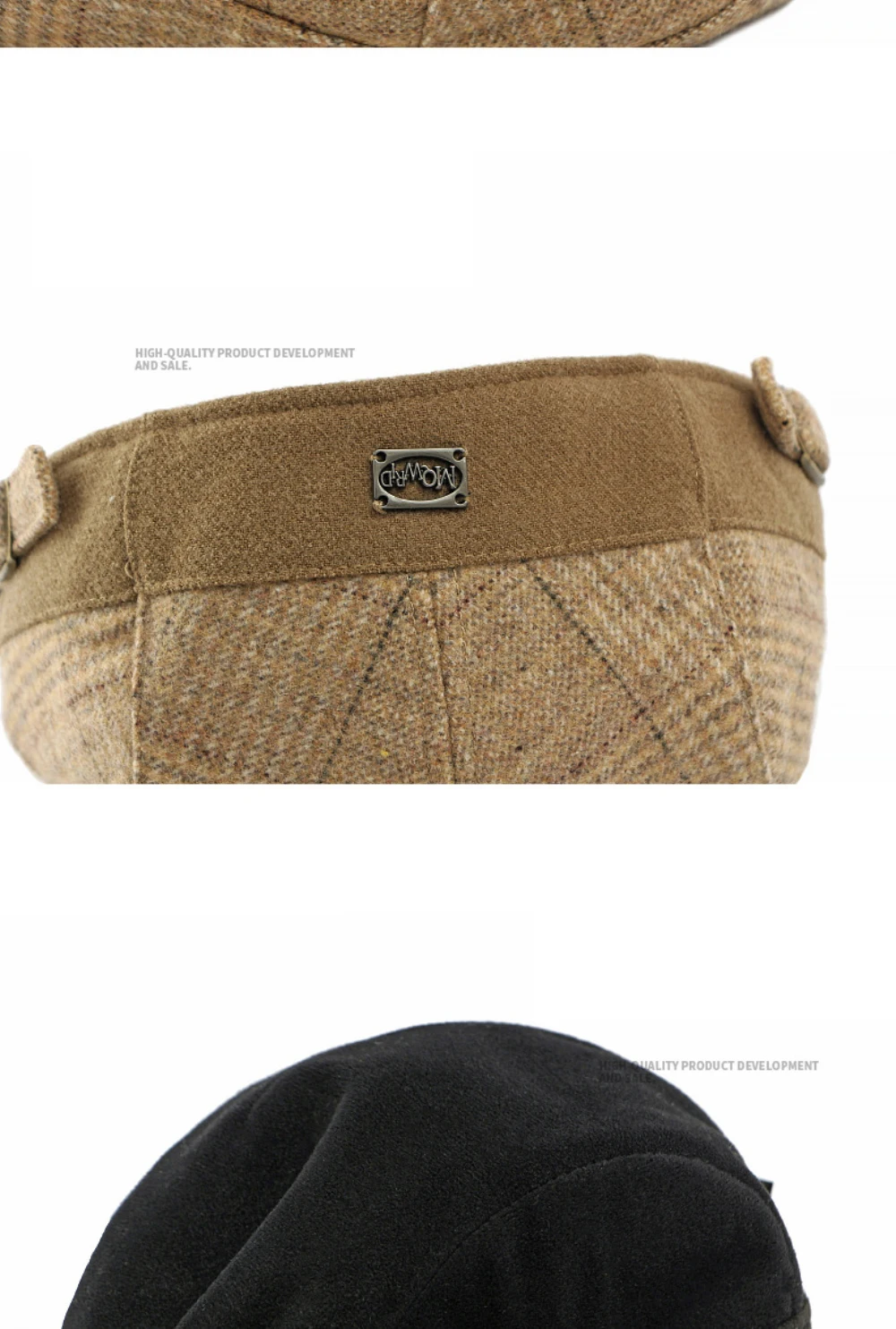 HT4934 Herren Berets Frauen Neue Herbst Winter Wolle Baskenmütze Hut Plaid Künstler Maler Hut Einstellbare Ivy Flache Kappe Männlich Weiblich Baskenmütze Kappe – Detail 7