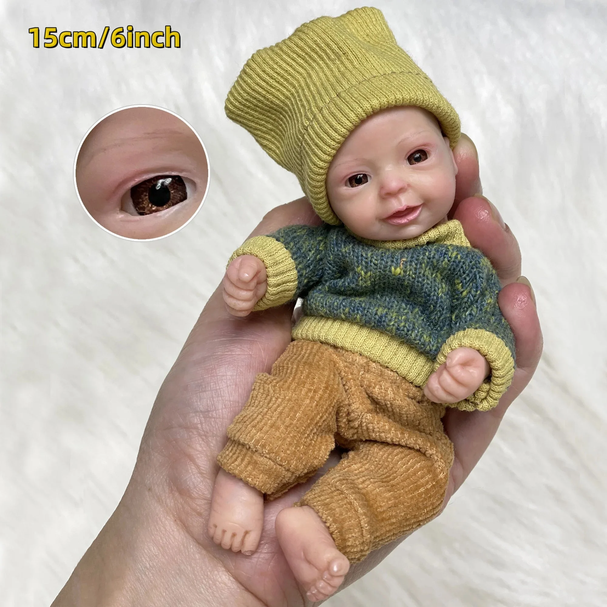 15 CM peint plein solide Silicone Bebe garçon Reborn bébé poupées à la main mignon Mini paume poupées Reborn Silicone poupées feestрн маль Labaк