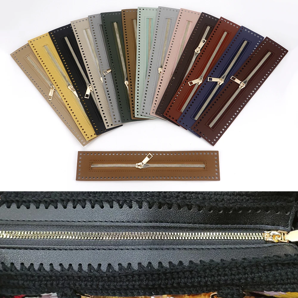 1Pcs Sewing Bag Zipper, 15 Colors Litchi Texture Faux Leather Zipper For Bags, Jackets, Backpacks, Durable & Smooth Zipper Opera