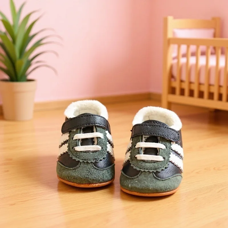 

Baby Boy Girl Winter Shoes Children Sneaker Toddler Casual Fleece Leather Crib Shoes First Steps Sports Shoes Infant Accessories