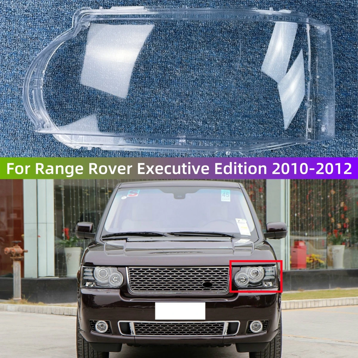 

For Land Rover Range Rover Executive Edition 2010 2011 2012 Accessories Transparent PC Material Headlights Lens