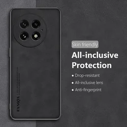 Luxury Leather Silicone Hard Frosted Back Case for OnePlus 13 12 11 NORD4 ACE 4 3 V Pro Shockproof Protection Phone Cover Shell